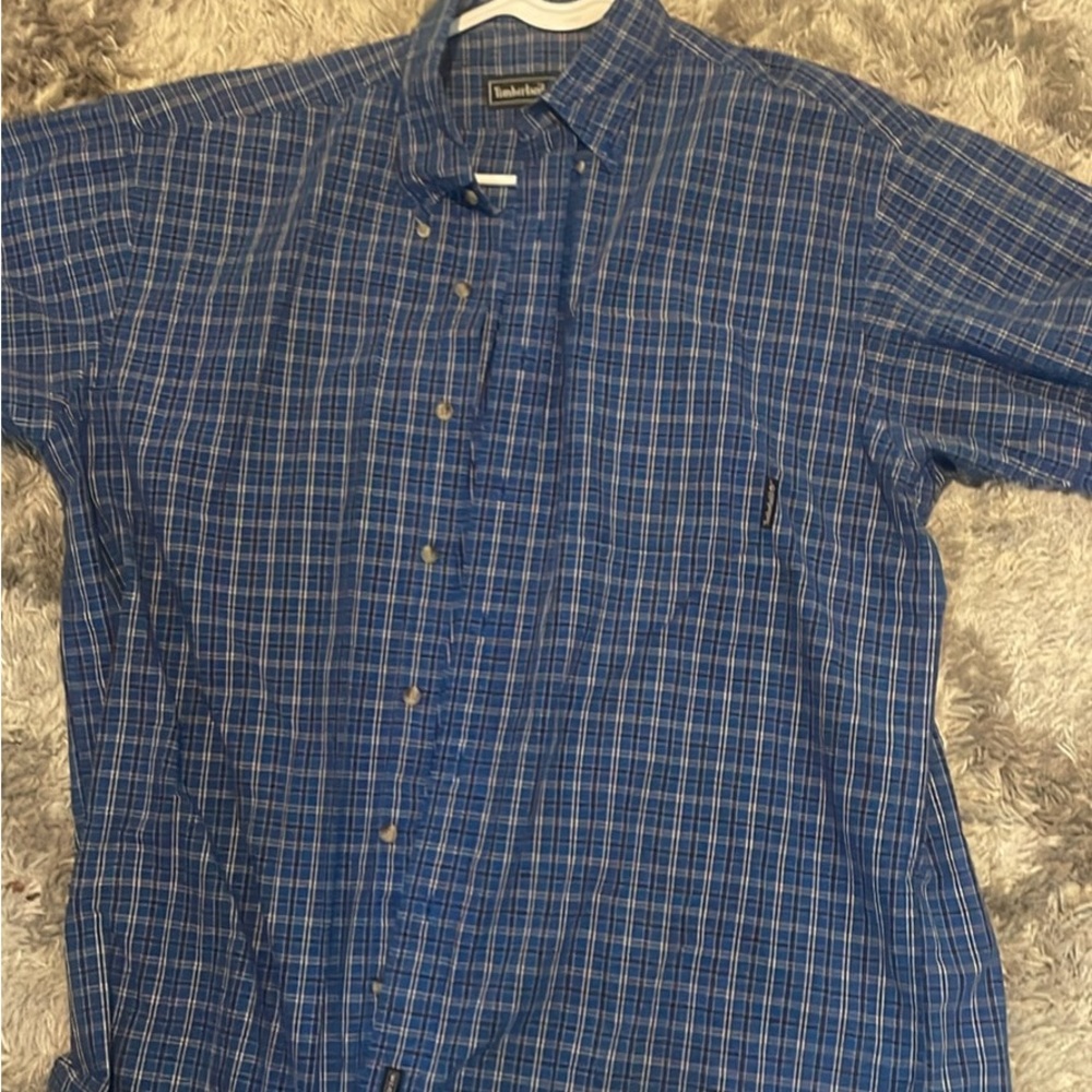 Size large Timberland, short sleeve button up shirt